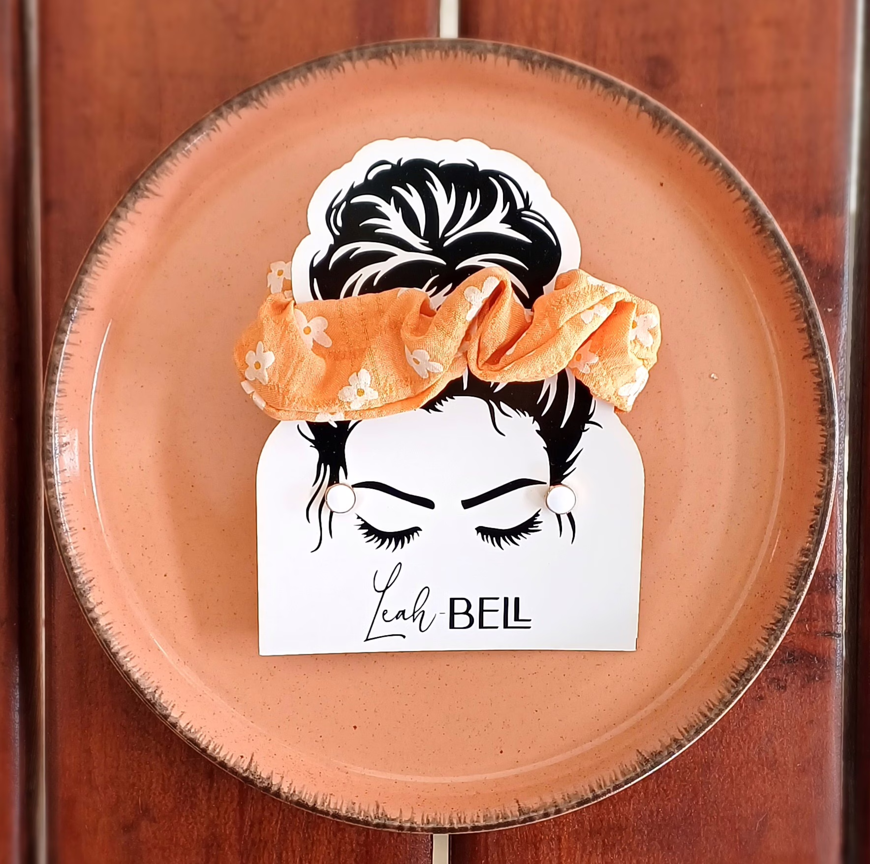 Hair Scrunchies/Bow with matching Stud Earrings - Image 5