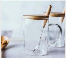 Glass Mug With Bamboo Lid