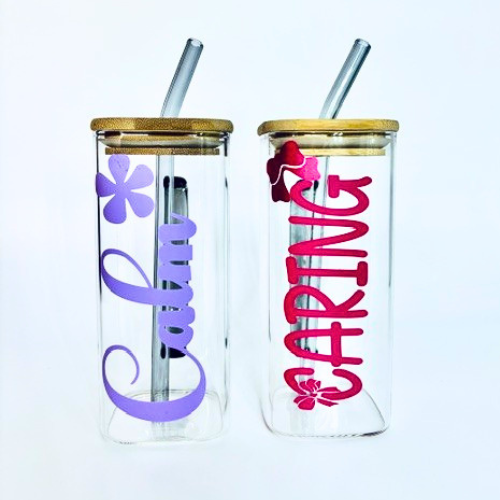 Custom Square Affirmation Libbey Glasses-2 Piece - Image 3