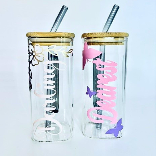 Custom Square Affirmation Libbey Glasses-2 Piece - Image 4