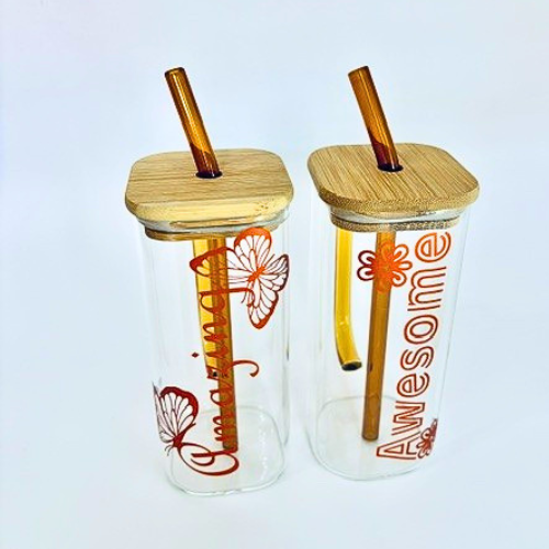 Custom Square Affirmation Libbey Glasses-2 Piece - Image 5