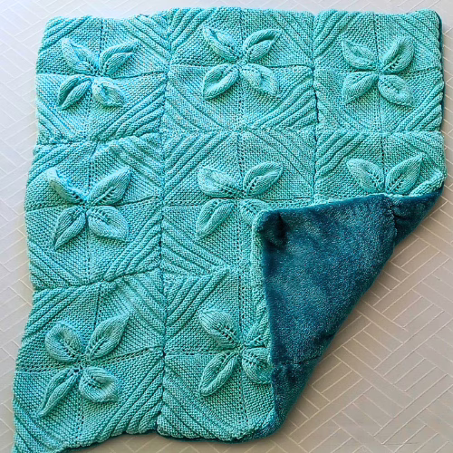 Handknitted Blue Pram Blanket - Image 2