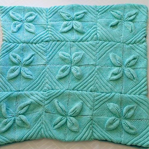 Handknitted Blue Pram Blanket - Image 3