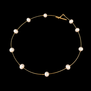 Willow Halo: Freshwater Pearl Gold-Tone Choker