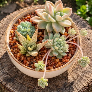 Medium Succulent Arrangement: 4 Rooted Plants